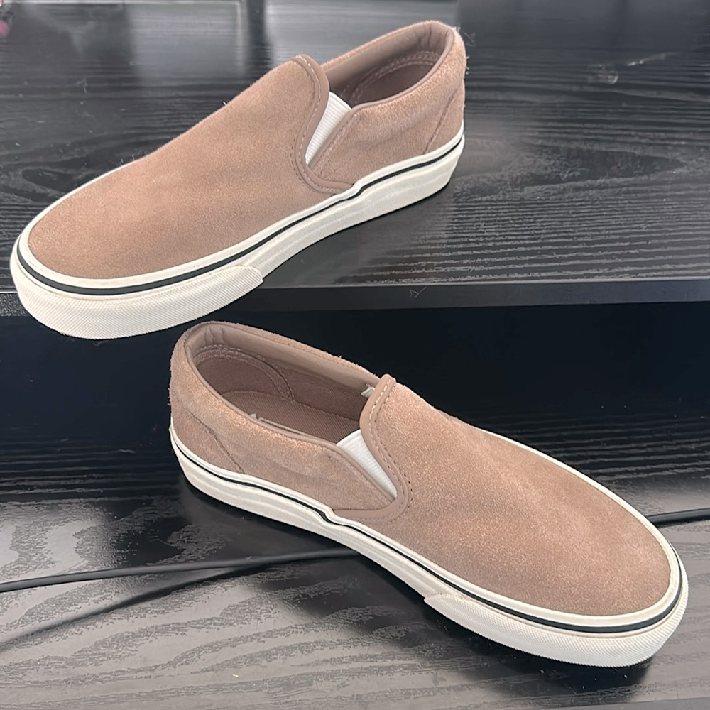 Women’s tan slip on vans
